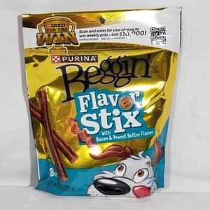 Purina Beggin Bacon & Peanut Butter Flavored Flavor Stix 8oz Pouch